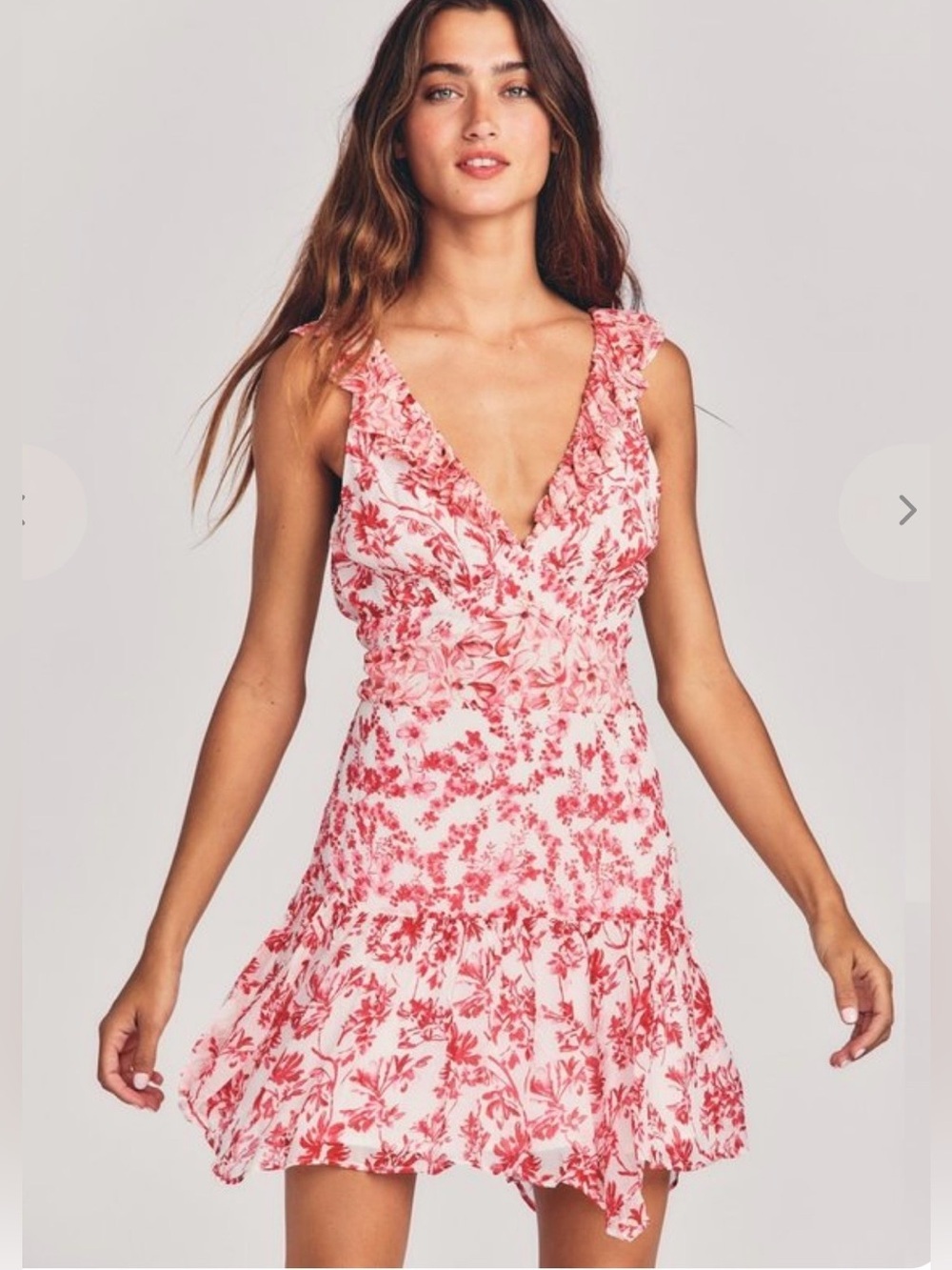 LoveShackFancy 100% Viscose Pink Seneca V-Neck Summer Dress Sz 6